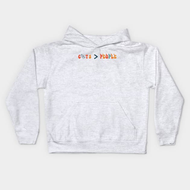 Less People More Cats Kids Hoodie by Salahboulehoual
